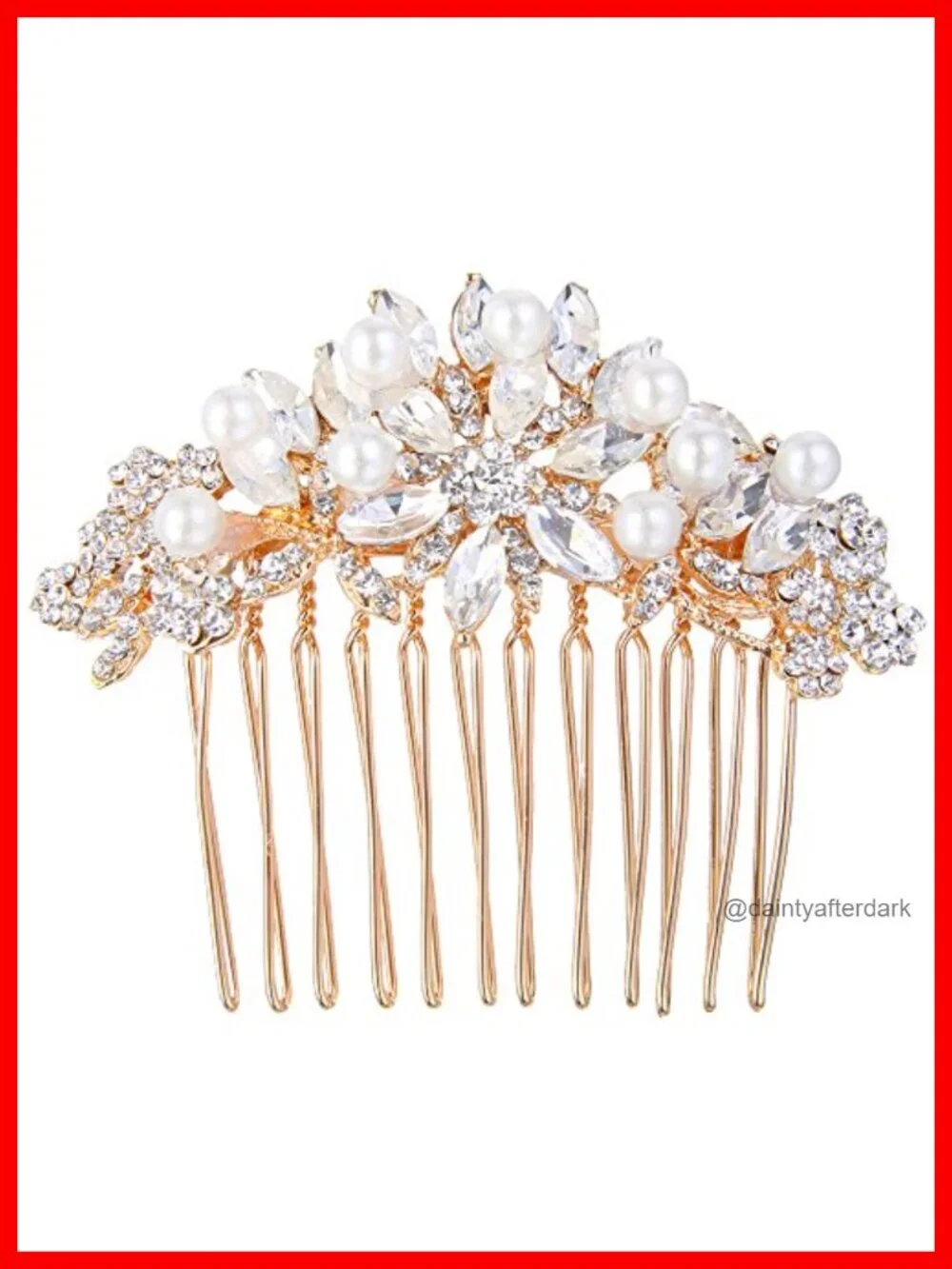 Crystal Simulated Pearl Flower Bridal Side Comb Hair Piece
